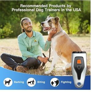 Dog Bark Deterrent Devices,3 in 1 Dual Sensor Anti Barking Device with Training